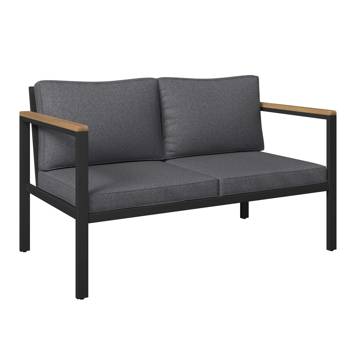 KERTI BÚTORSZETT 4 részes  - akáciaszínű/fekete, Konventionell, textil/fa (90/50/40cm) - Ambia Garden