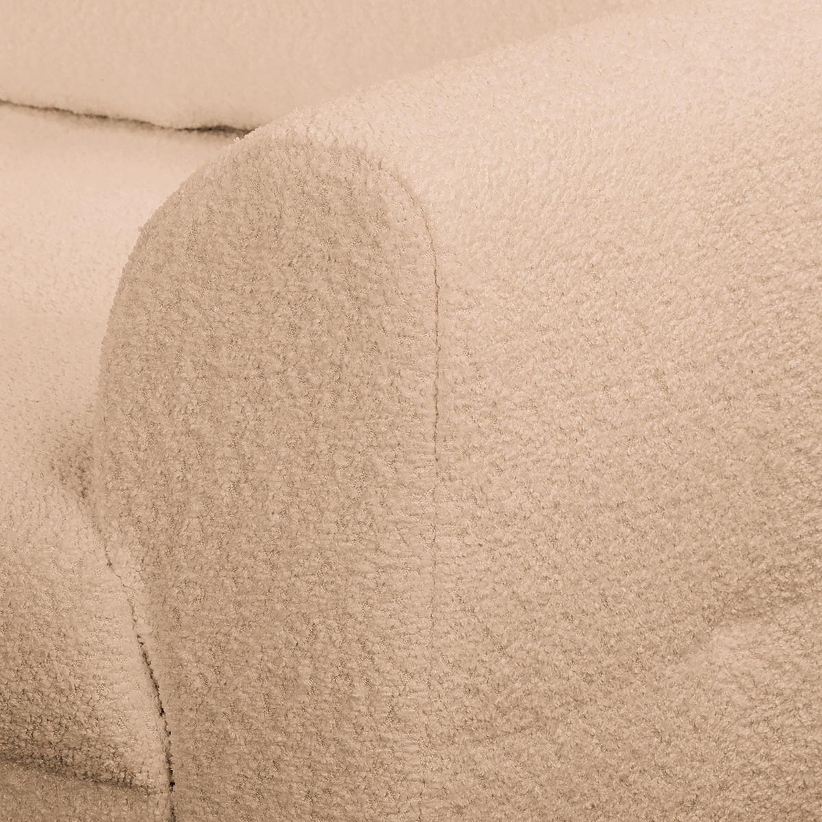 ECKSOFA inkl. Hocker Ariella Beige Bouclé  - Beige/Naturfarben, Design, Holz/Textil (161/231cm) - Livetastic