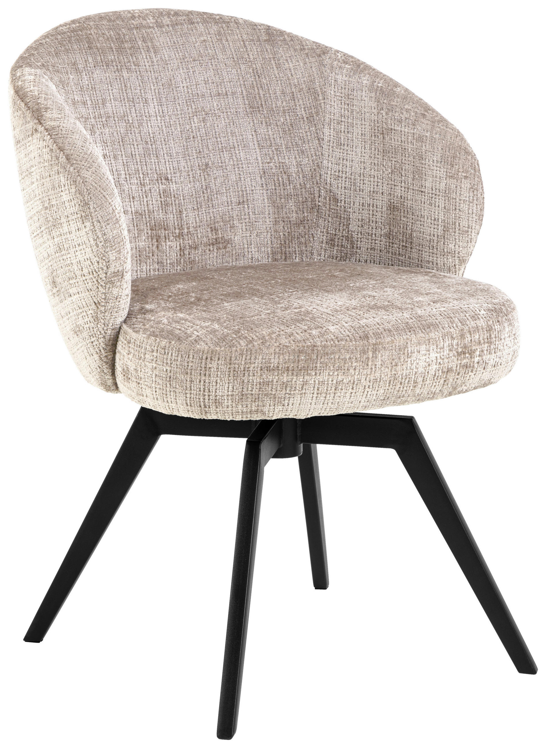 ARMLEHNSTUHL  in Struktur  - Beige/Schwarz, Trend, Textil/Metall (58,5/80/60cm) - MID.YOU