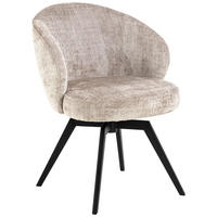 ARMLEHNSTUHL  in Struktur  - Beige/Schwarz, Trend, Textil/Metall (58,5/80/60cm) - MID.YOU