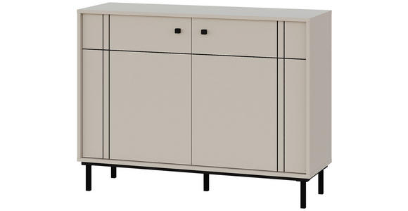 KOMMODE in 81,8/108/37 cm - Kaschmir/Schwarz, MODERN, Holzwerkstoff/Kunststoff (81,8/108/37cm) - Carryhome