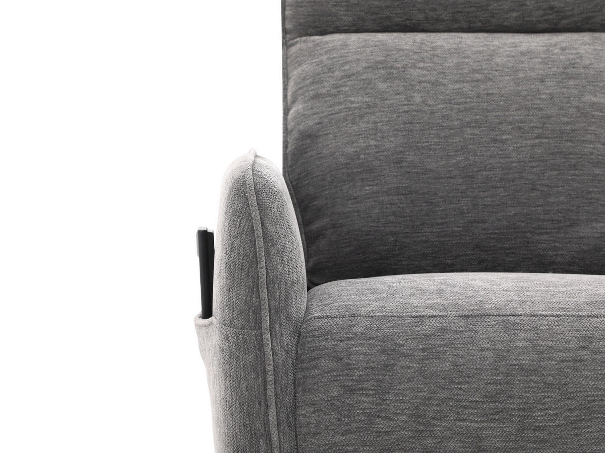 RELAXSESSEL Leinenoptik    - Schwarz/Grau, Design, Textil/Metall (74/101/92cm) - Carryhome