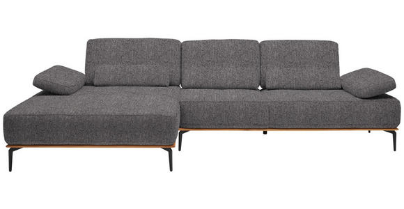 ECKSOFA  in Flachgewebe Grau  176/314 cm  - Schwarz/Grau, Natur, Holz/Textil (176/314cm) - Valnatura