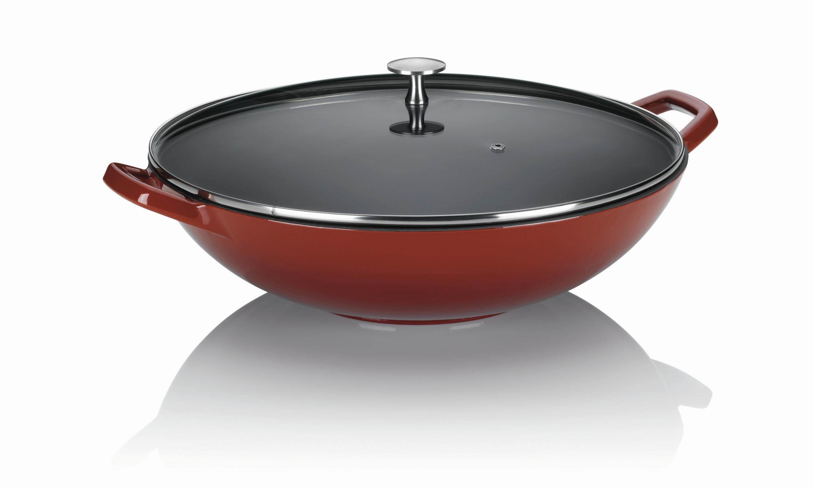 WOK Calido  - Rot, KONVENTIONELL, Glas/Metall (36/10cm) - Kela