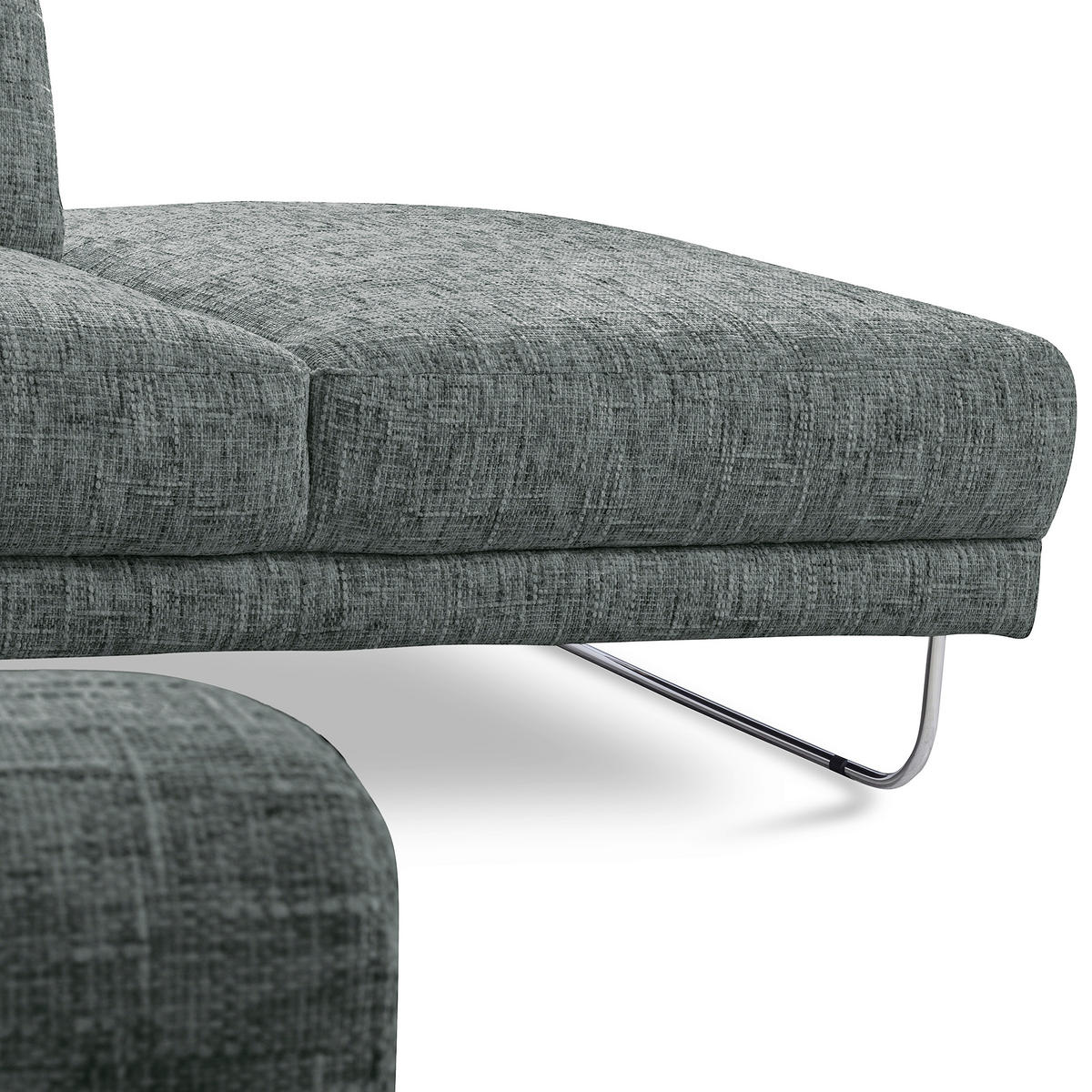 ECKSOFA 273/250 cm SPRING in Webstoff Anthrazit Zierkissen  273/250 cm  - Chromfarben/Anthrazit, Design, Textil/Metall (273/250cm) - Livetastic