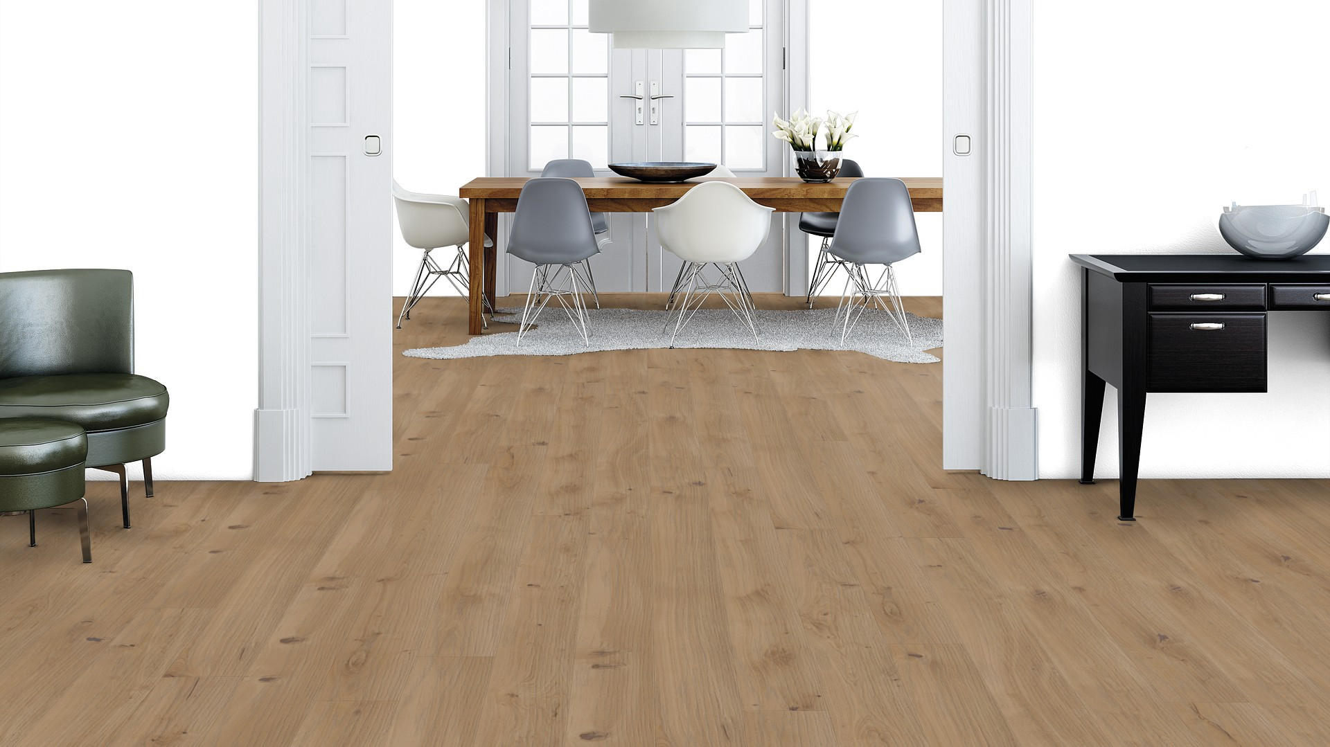 LANDHAUSDIELE, Eiche Auster Gesund-Diele  per  m² - Eichefarben, Design, Holz (224,5/19,3/1,3cm) - Weitzer Parkett