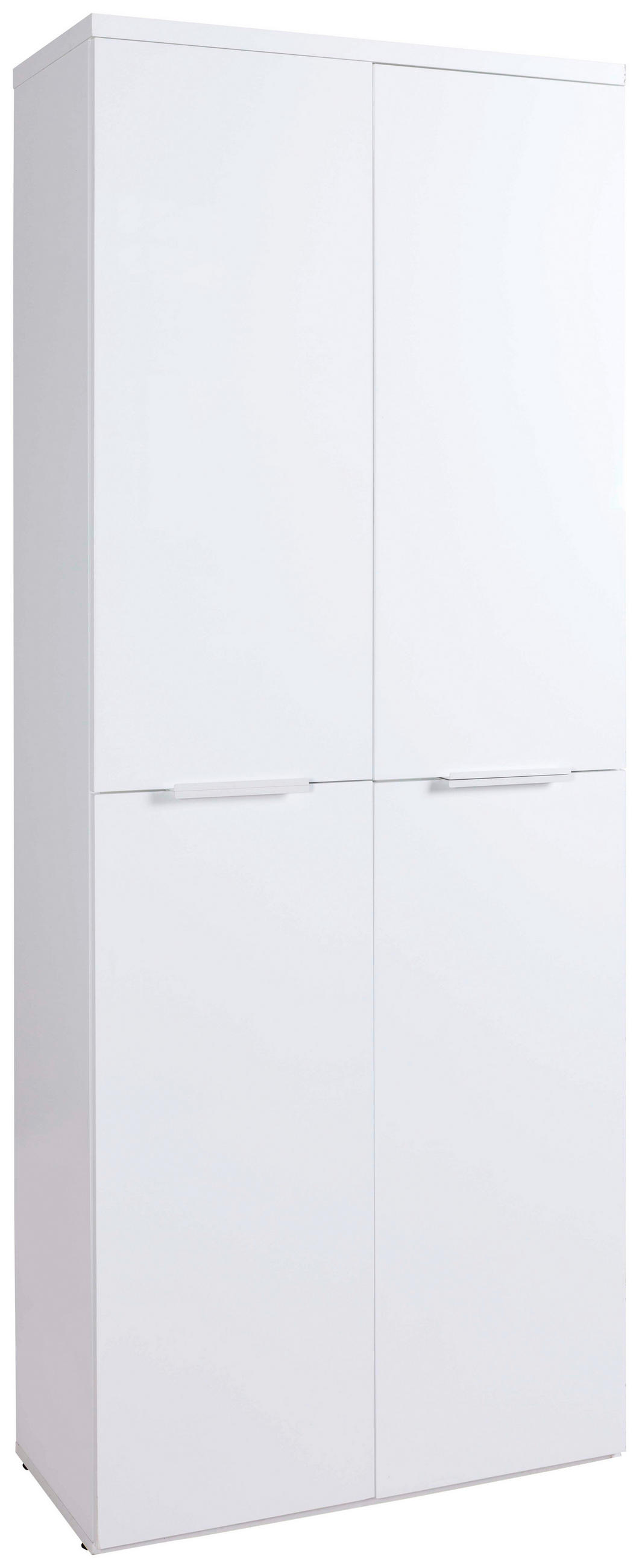 SCHUHSCHRANK Weiß Hochglanz  - Weiß Hochglanz/Schwarz, Basics, Holzwerkstoff/Kunststoff (80/200/35cm) - Carryhome