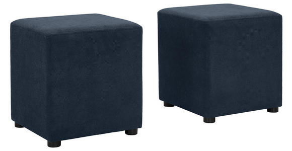 ECKSOFA  in Webstoff Dunkelblau  - Schwarz/Dunkelblau, KONVENTIONELL, Holz/Textil (283/244cm) - Carryhome