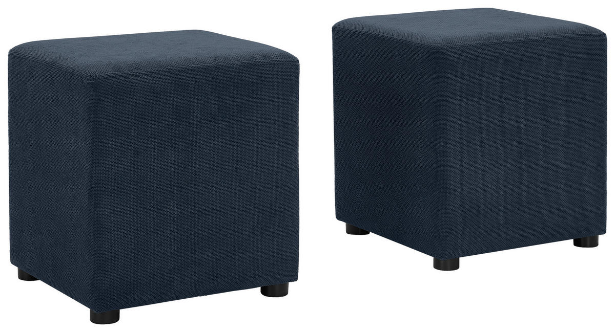 ECKSOFA Dunkelblau Webstoff  - Schwarz/Dunkelblau, KONVENTIONELL, Holz/Textil (283/244cm) - Carryhome