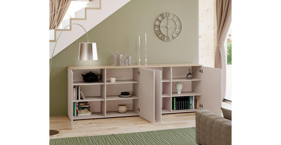 SIDEBOARD  240,1/89/43 cm  - Kaschmir/Eichefarben, Design, Holzwerkstoff/Kunststoff (240,1/89/43cm) - Voleo