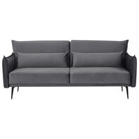 SCHLAFSOFA in Samt Dunkelgrau  - Dunkelgrau, Design, Textil/Metall (207/88/86cm) - Stylife