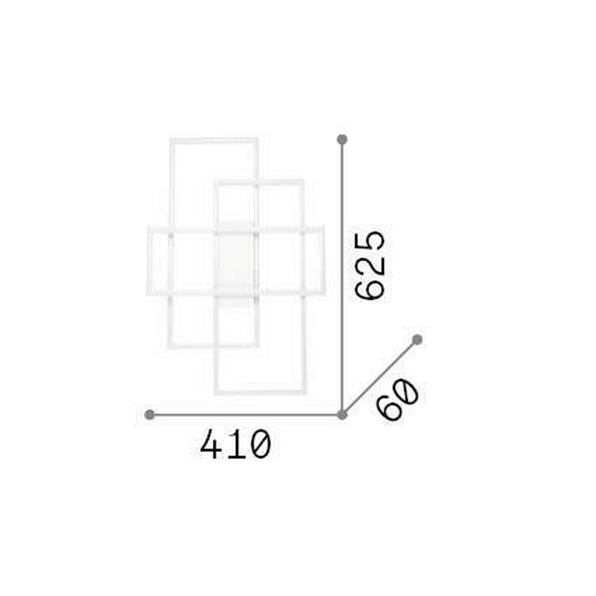 LED-DECKENLEUCHTE Frame Rettangolo Bianco 62,5/41/6 cm   - Weiß, Design, Kunststoff/Metall (62,5/41/6cm) - Ideal Lux