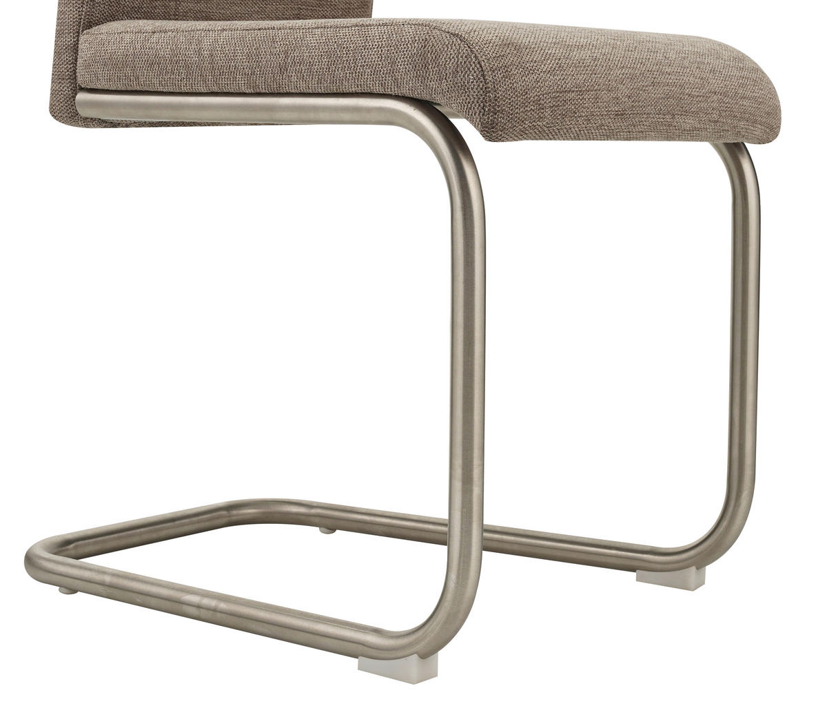 NIHAJNI STOL, kovina, tekstil rjava, barve nerjavečega jekla  - barve nerjavečega jekla/rjava, Design, kovina/tekstil (44/98,5/57,5cm) - Xora