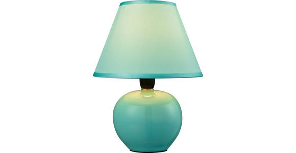 Tischlampe Cindy Pastelgrün mit Kugel-Keramikfuß - Grün, KONVENTIONELL, Keramik/Textil (18/23cm) - Ombra