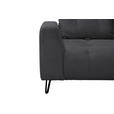 BIGSOFA  in Cord Anthrazit  - Anthrazit/Schwarz, KONVENTIONELL, Textil/Metall (246/100/116cm) - Carryhome