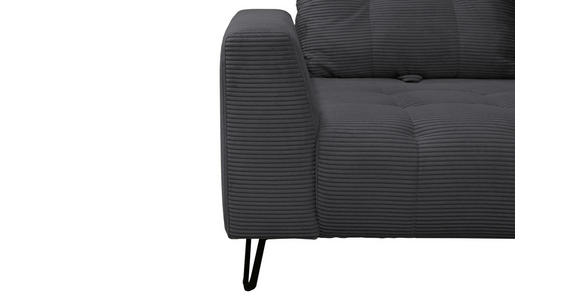 BIGSOFA  in Cord Anthrazit  - Anthrazit/Schwarz, KONVENTIONELL, Textil/Metall (246/100/116cm) - Carryhome