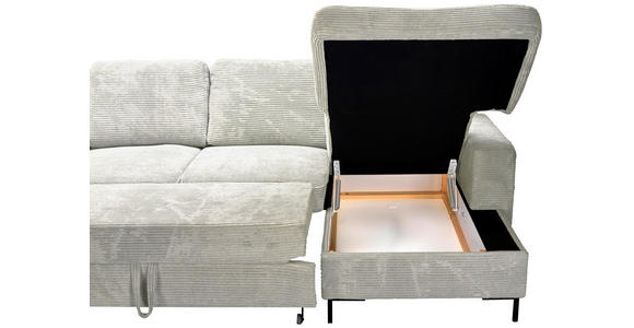 WOHNLANDSCHAFT Naturfarben Cord  - Schwarz/Naturfarben, KONVENTIONELL, Textil/Metall (197/303/148cm) - Carryhome