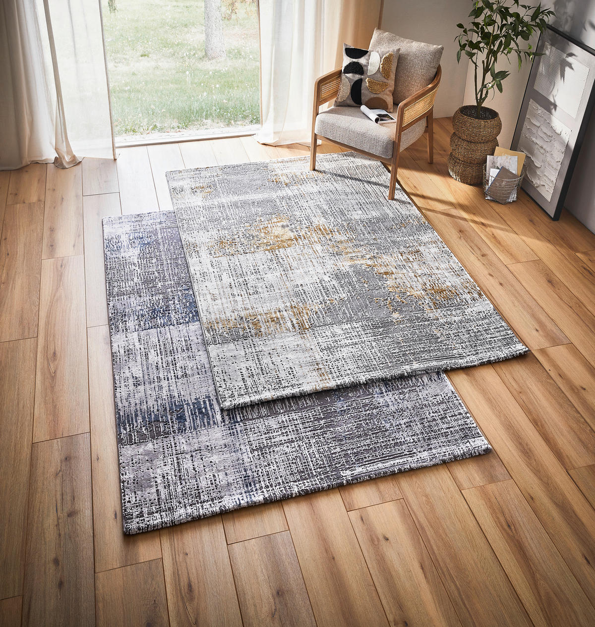 VINTAGE-TEPPICH 80/150 cm Gelb, Grau  - Gelb/Grau, Design, Textil (80/150cm) - Novel
