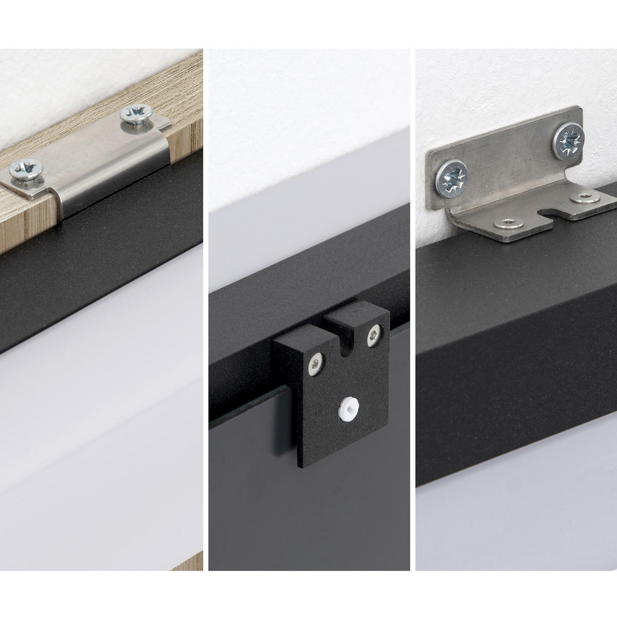 SPIEGELLEUCHTE Horizon   - Schwarz/Weiß, KONVENTIONELL, Kunststoff/Metall (90/4/5,8cm)