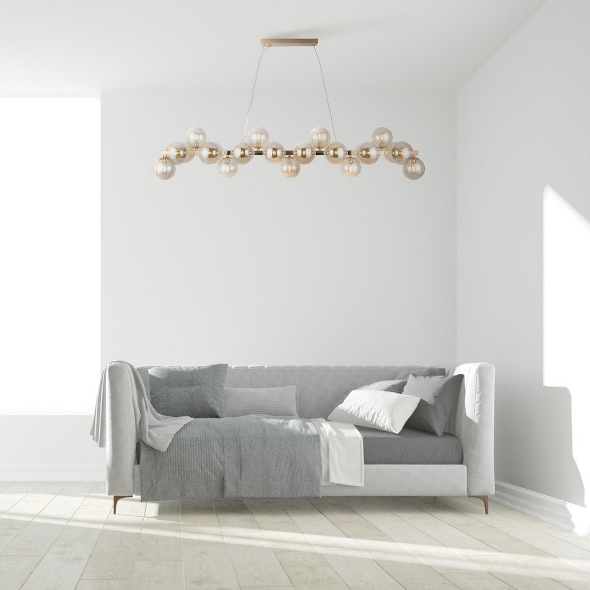 PENDELLEUCHTE 23,8/22,8/123,5 cm  - Goldfarben, Trend, Glas/Metall (23,8/22,8/123,5cm) - MAYTONI