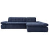 ECKSOFA Dunkelblau Mikrofaser  - Chromfarben/Dunkelblau, KONVENTIONELL, Textil/Metall (300/172cm) - MID.YOU
