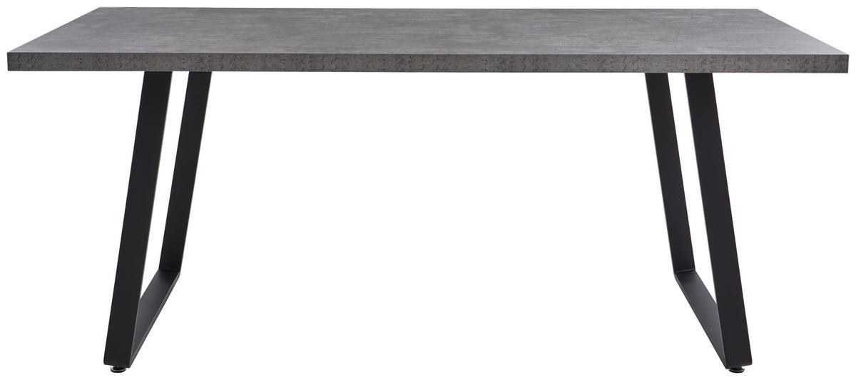 JEDILNA MIZA, siva  - siva/črna, Design, kovina/leseni material (160/90/76cm) - Carryhome