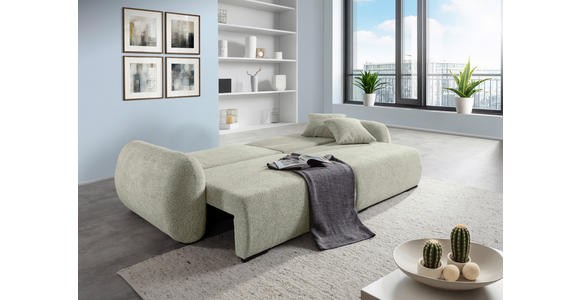 SCHLAFSOFA Flachgewebe Mintgrün  inkl. Zierkissen, Rückenkissen, Bettkasten, Schlaffunktion, Rücken echt, Liegefläche im Originalstoff  - Schwarz/Mintgrün, KONVENTIONELL, Kunststoff/Textil (250/74/92cm) - Carryhome