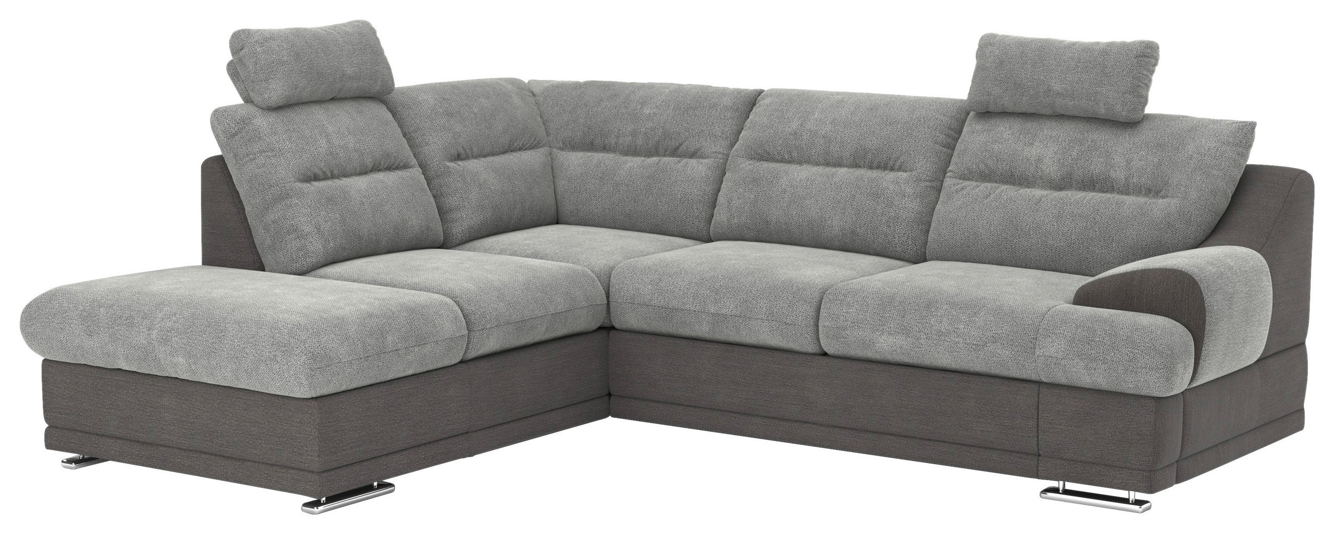 SAROKGARNITÚRA textil taupe  - bézs/krómszínű, Basics, textil/fém (217/88/264cm) - Welnova