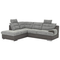 SAROKGARNITÚRA textil taupe  - bézs/krómszínű, Basics, textil/fém (217/88/264cm) - Welnova