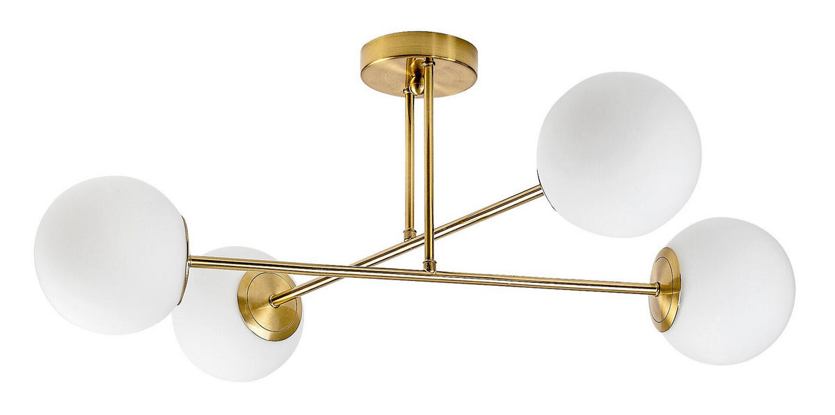 LUSTER       - bela/zlatna, Osnovno, staklo/metal (77/30cm)