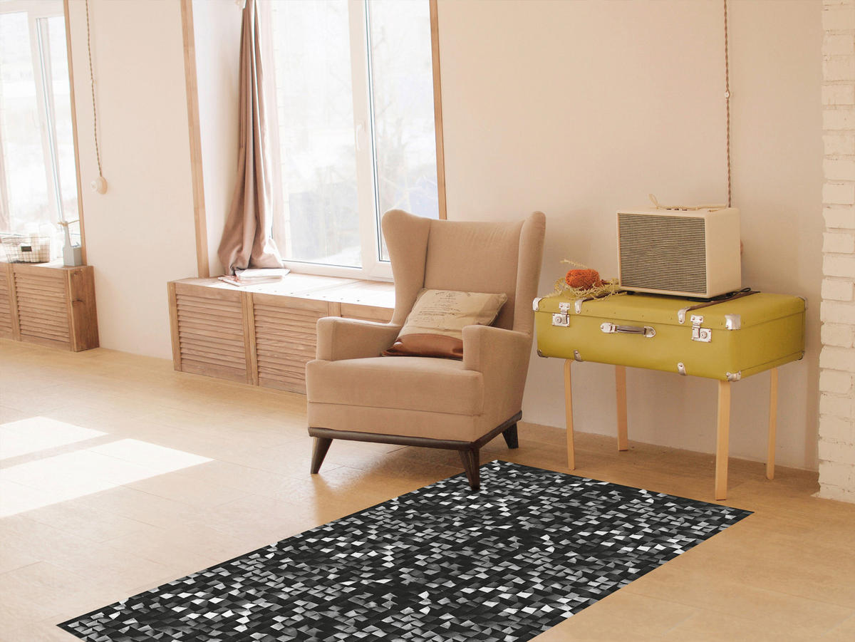 OUTDOORTEPPICH 90/160 cm Schwarz  - Schwarz, Design, Kunststoff (90/160cm)