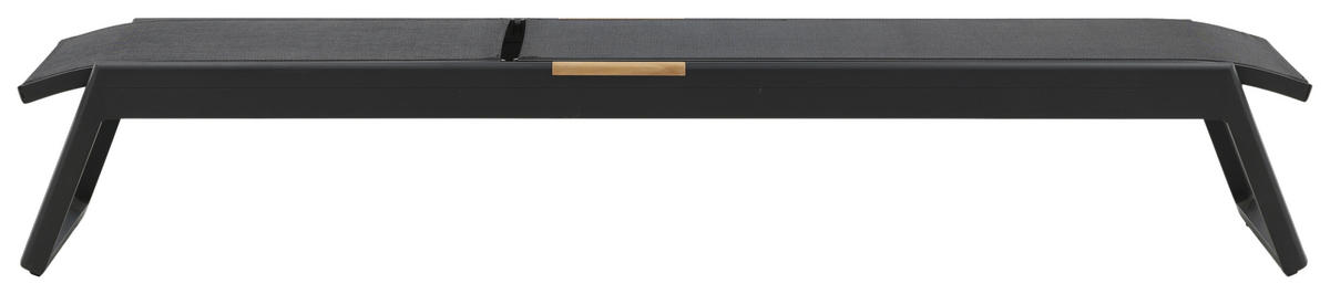 SONNENLIEGE 60/35/200 cm  - Schwarz, KONVENTIONELL, Metall (60/35/200cm) - Gardenson
