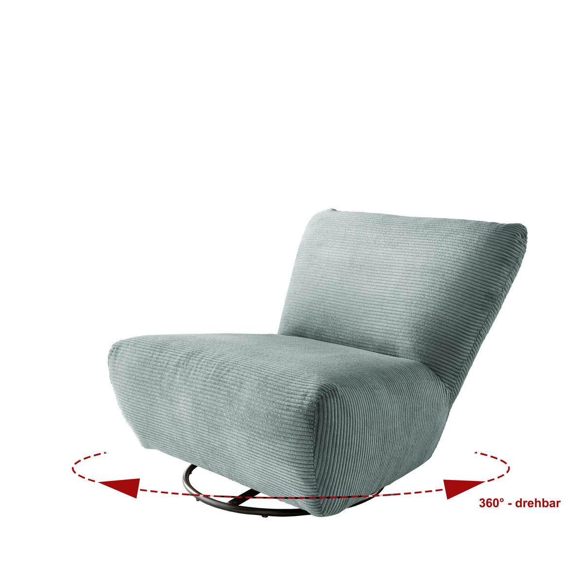 XXL-SESSEL in Cord Blau  - Blau/Schwarz, Trend, Textil/Metall (95/77/94cm) - Livetastic