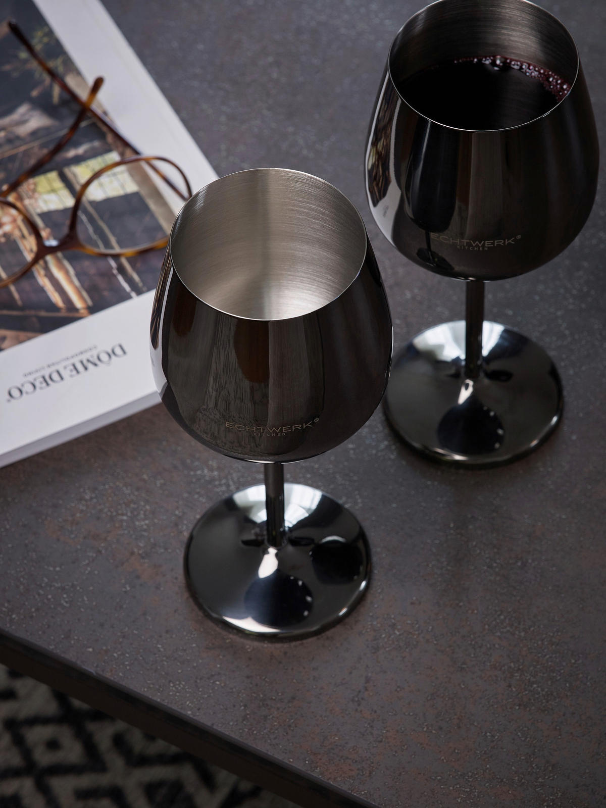 KOZAREC ZA VINO   500 ml - črna/visoki sijaj, Basics, kovina (9,3/4,5/21cm) - Echtwerk