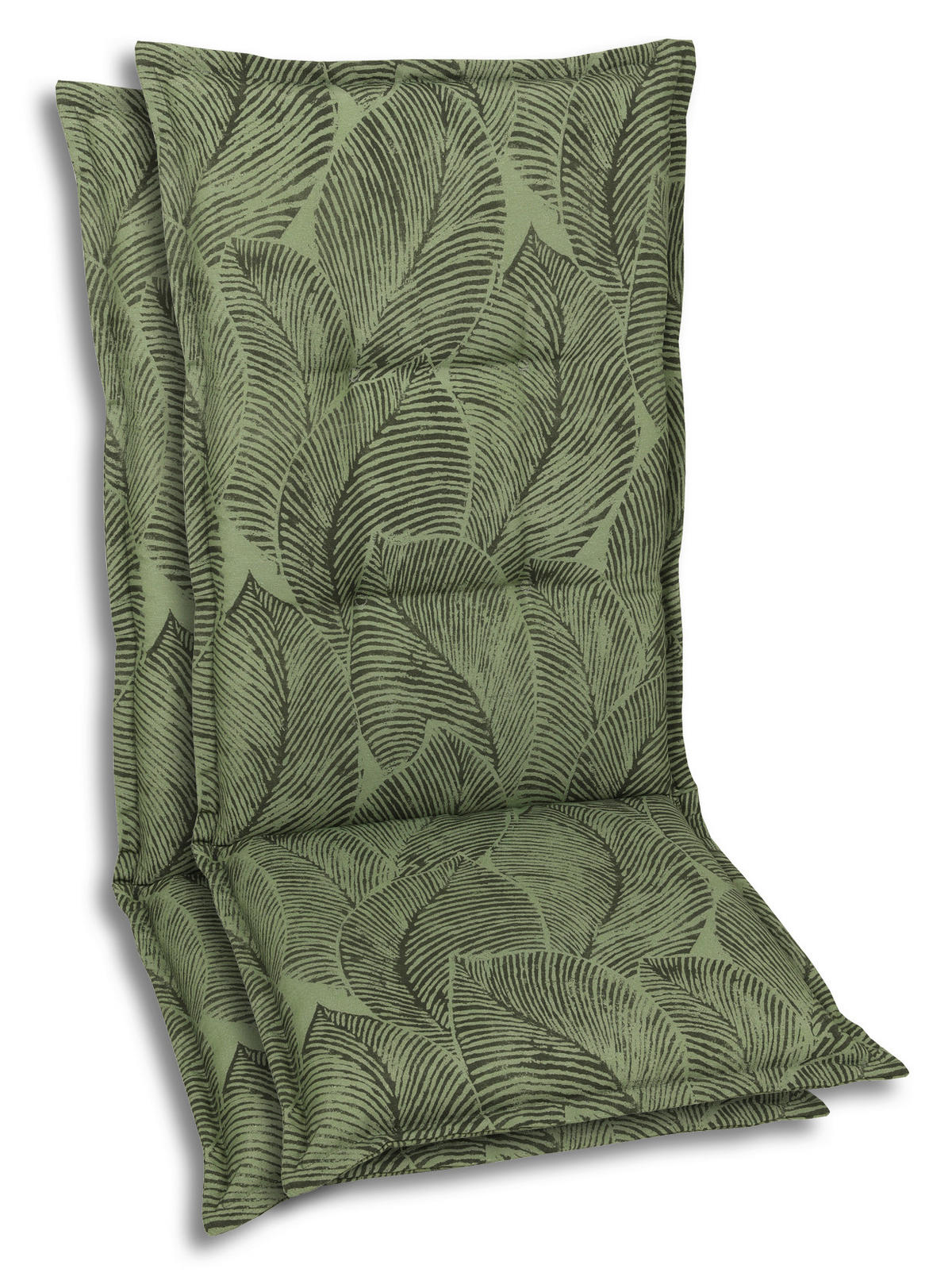 SESSELAUFLAGENSET in Grün Blätter  - Grün, Basics, Textil (50/7/120cm)