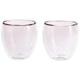 KAFFEEGLÄSERSET 2-teilig  - Rosa, KONVENTIONELL, Glas (8,8/8,9cm) - Novel