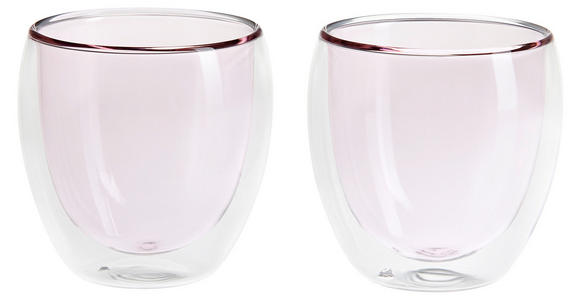 KAFFEEGLÄSERSET 2-teilig  - Rosa, KONVENTIONELL, Glas (8,8/8,9cm) - Novel