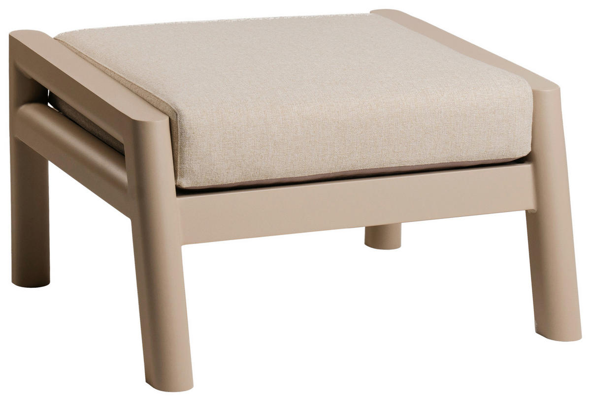 LOUNGEHOCKER  - Champagner/Creme, Basics, Textil/Metall (77/44/53cm) - Tierra Outdoor