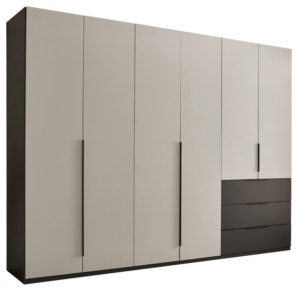 ŠATNÍ SKŘÍŇ S OTOČNÝMI DVEŘMI, barvy grafitu, světle šedá, 300/225,5/60 cm - černá/světle šedá, Design, kompozitní dřevo/plast (300/225,5/60cm) - Xora