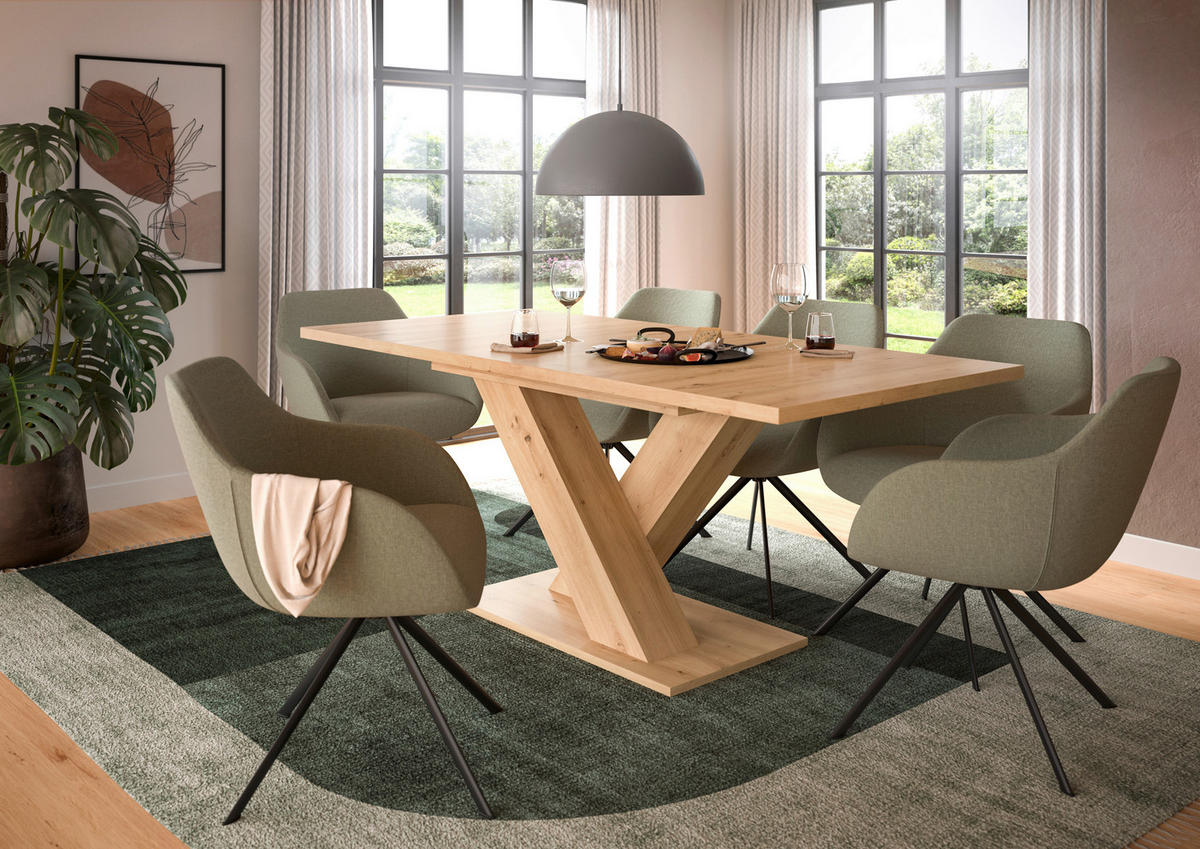 AUSZIEHTISCH Eiche Artisan rechteckig  ausziehbar  - Eiche Artisan, KONVENTIONELL, Holzwerkstoff (150-190/76/90cm)