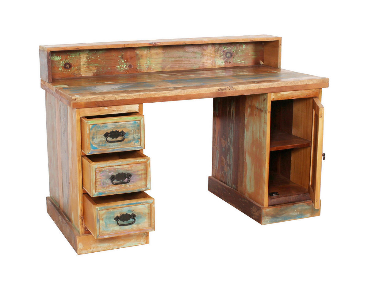 SCHREIBTISCH 132/90/65 cm  in Multicolor  - Multicolor/Schwarz, MODERN, Holz/Metall (132/90/65cm) - MID.YOU