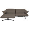 ECKSOFA in Echtleder Graubraun  - Graubraun/Beige, Design, Leder/Metall (169/252cm) - Koinor