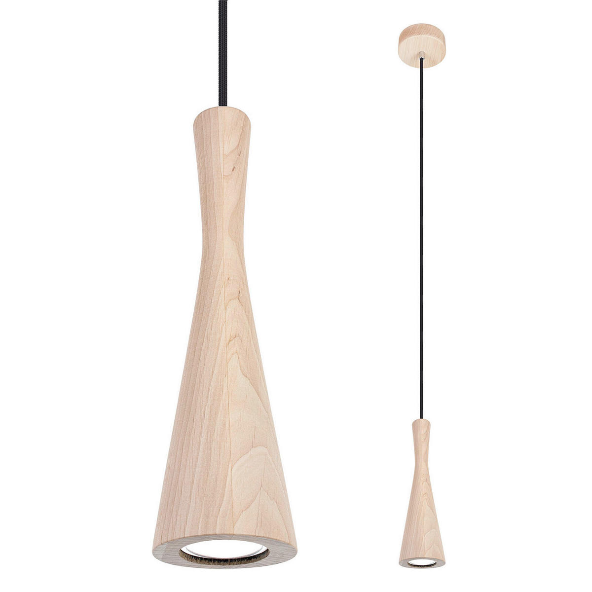 HÄNGELEUCHTE Vegas 10/90-140 cm   - Erlefarben/Schwarz, Natur, Holz (10/90-140cm)