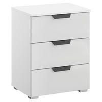 NACHTTISCH 47/62/42 cm, Weiss, Weiss Hochglanz,  - Weiss Hochglanz/Weiss, Modern, Glas/Holzwerkstoff (47/62/42cm) - Rauch Möbel