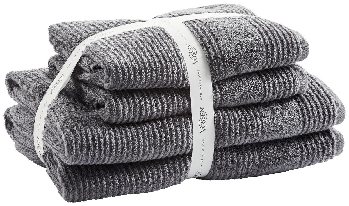 FROTTIERSET Tomorrow Bundle Dunkelgrau 4-teilig  - Dunkelgrau, LIFESTYLE, Textil - Vossen