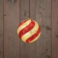 LED-DEKOLEUCHTE 15 cm  - Rot/Weiß, Basics, Glas (15cm)