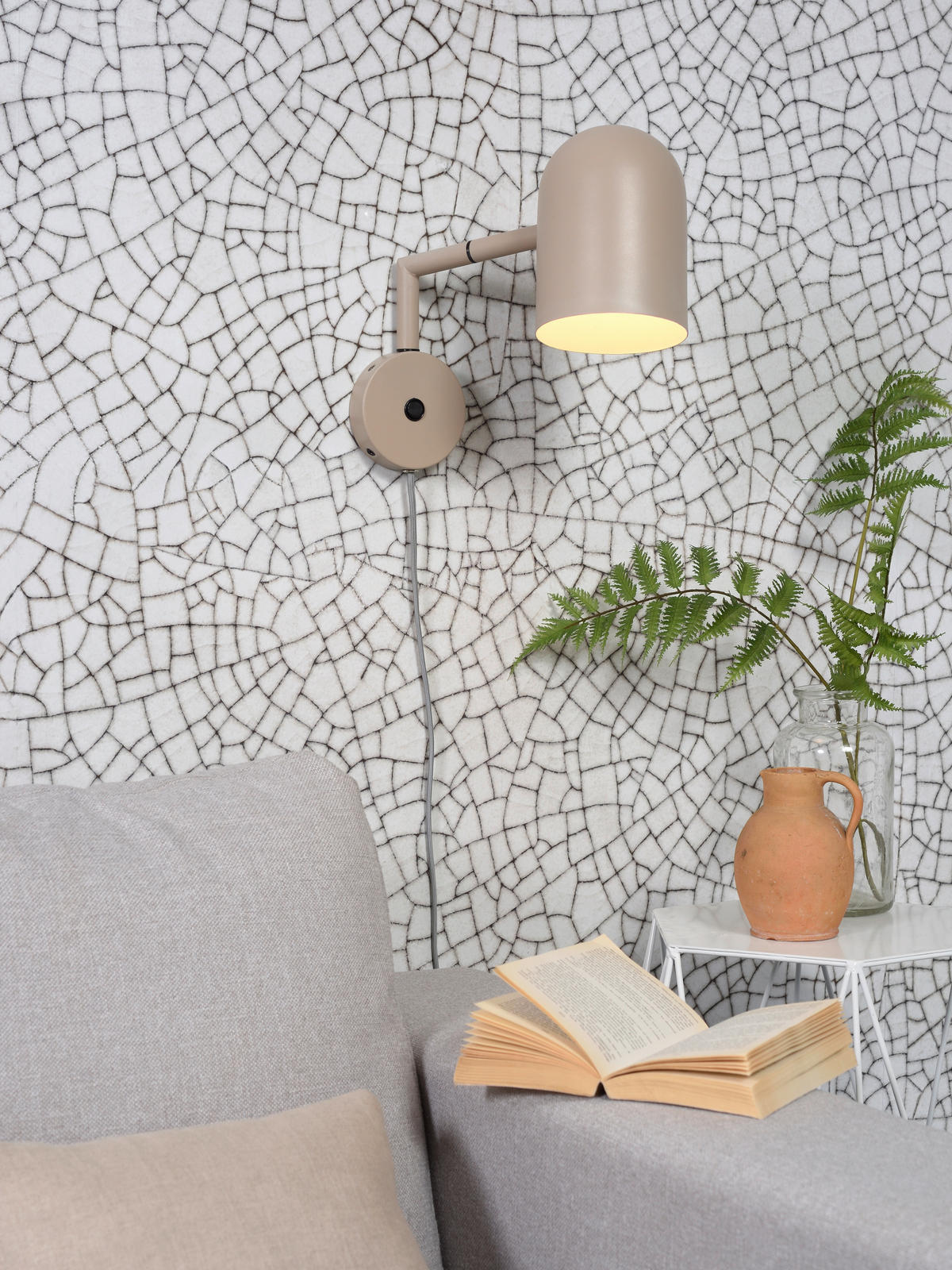WANDLEUCHTE Marseille 33/15/33 cm   - Sandfarben, Design, Metall (33/15/33cm) - It's about Romi