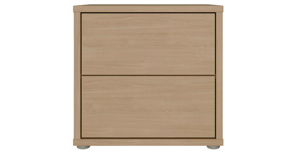 NACHTSCHRANK 50/48/42 cm  - Eichefarben/Silberfarben, Trend, Holzwerkstoff/Kunststoff (50/48/42cm) - Carryhome