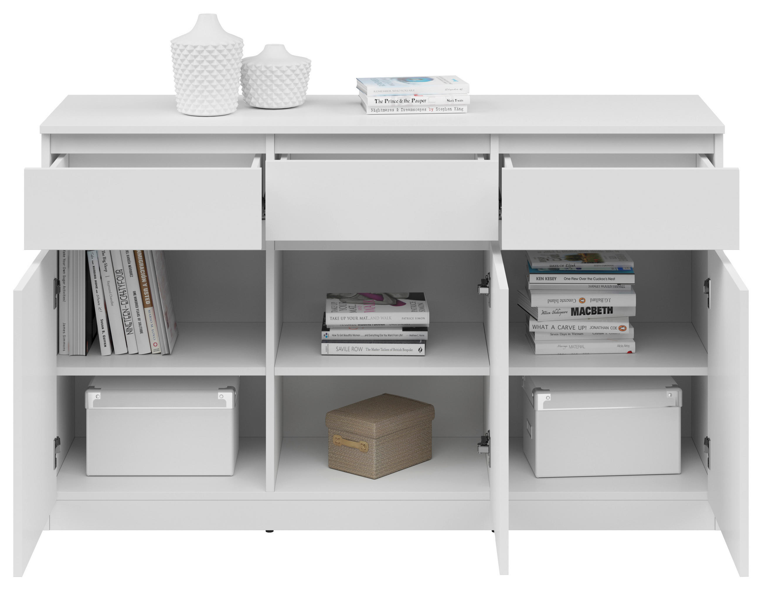 KOMMODE 135/81/42 cm  in Weiß  - Weiß, KONVENTIONELL, Holzwerkstoff (135/81/42cm)