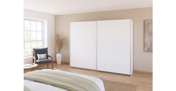 SCHWEBETÜRENSCHRANK  in Weiß  - Alufarben/Weiß, KONVENTIONELL, Holzwerkstoff/Metall (271/210/62cm) - Xora